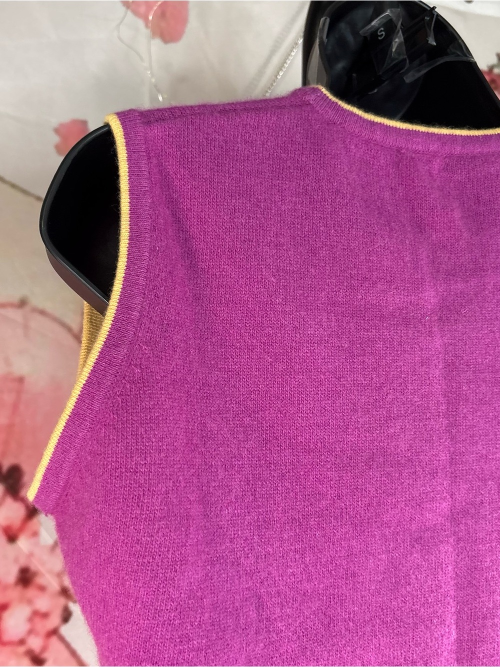 Portolano Purple Tank with Yellow Trim Sz L (cashmere) - Picture 5 of 8